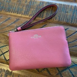 COACH corner zip wristlet